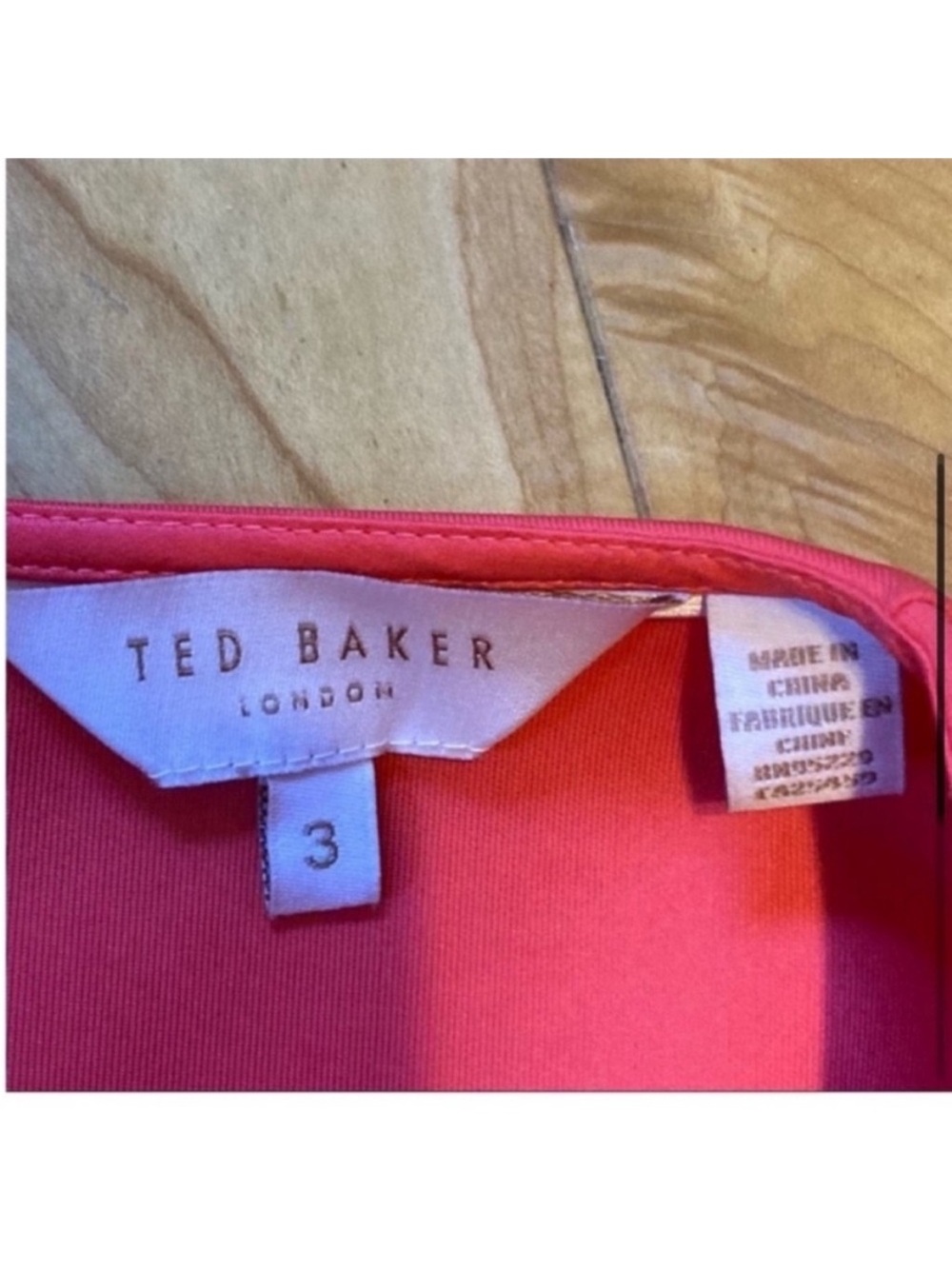 Ted Baker Coral sleeveless skater style dress exposed back gold zipper size 8-10 - Picture 5 of 13
